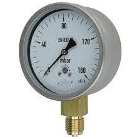 Manometr gazowy, radialny 0-160 mbar, Ø 100 mm