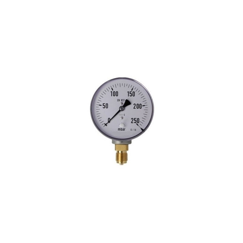 Manometr gazowy, radialny 0-250 mbar, Ø 100 mm Manometr gazowy, radialny 0-250 mbar, Ø 100 mm