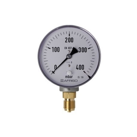 Manometr gazowy, radialny 0-400 mbar, Ø 100 mm